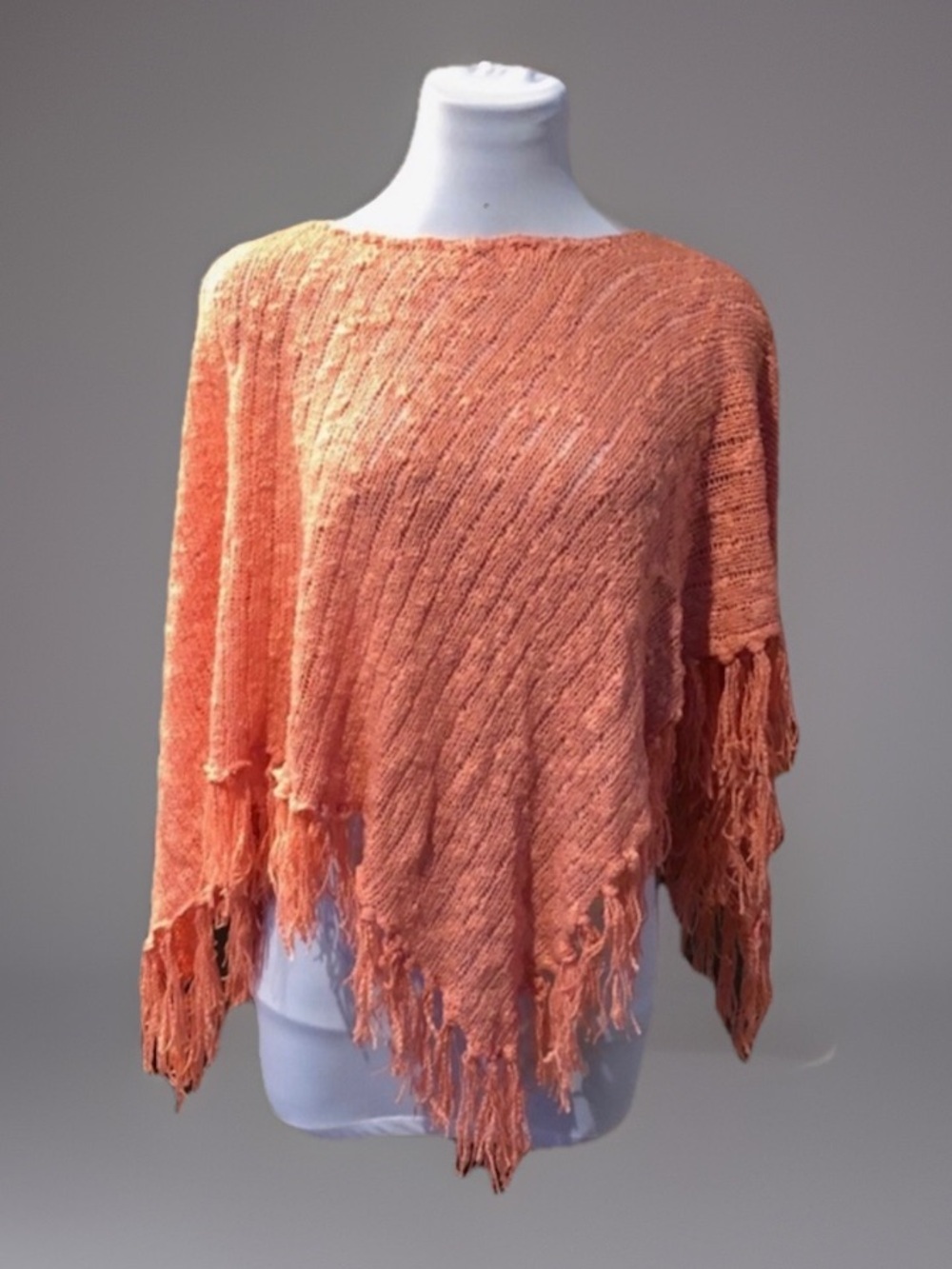 Vintage Coral Feminine PONCHO Cape Cover